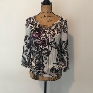 WHBM patterned silky blouse size XS